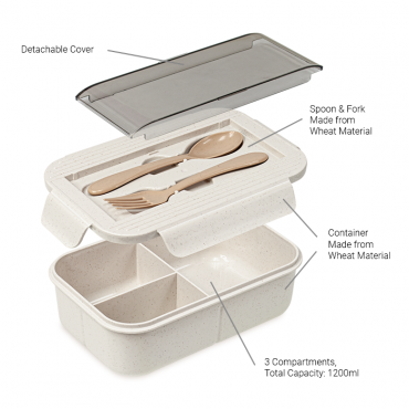 LUNZO Wheat Lunch Box 1200ml