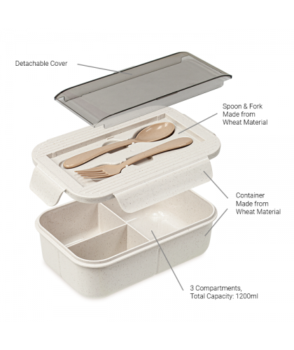 LUNZO Wheat Lunch Box 1200ml