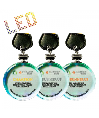 Fusion LED Metal Crystal Medal