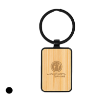 Bamboo Black Metal Key Holder