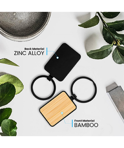 Bamboo Black Metal Key Holder