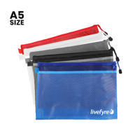 Frosted PVC Pouch with Net Divider – A5 Size