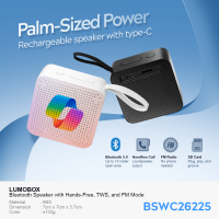 LUMOBOX Bluetooth Speaker with Hands-Free, TWS, and FM Mode