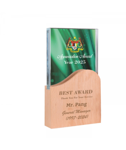 Wooden Crystal Plaque