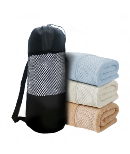 LUFY Full Cotton Bath Towel with Drawstring Pouch (1400x700)
