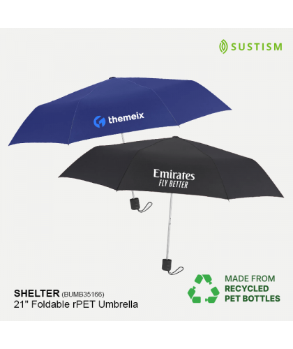 SHELTER 21" Foldable rPET Umbrella
