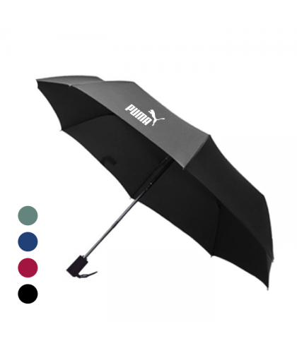 21″ Auto-Open Close 3 Fold Black Coated Umbrella