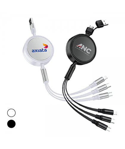 UNICORD 3-in-2 Retractable USB Fast Charging Cable